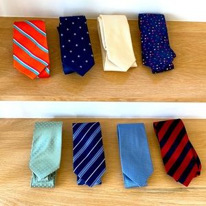 Set of 8 beautiful silk ties- all mint (no stains, etc)- designer brands!